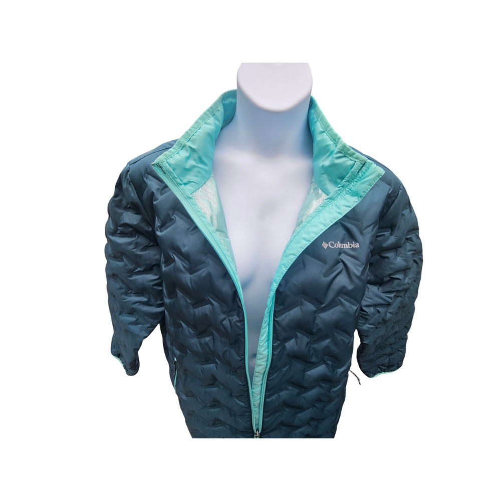 Columbia Delta Ridge 2X Teal 650 Down Omni-Heat PufferJacket Jewel Tone Gorpcore - Picture 7 of 12